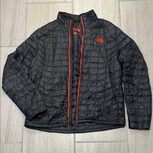 The North Face Thermoball Quilted Jacket with Orange Accents, men’s large
